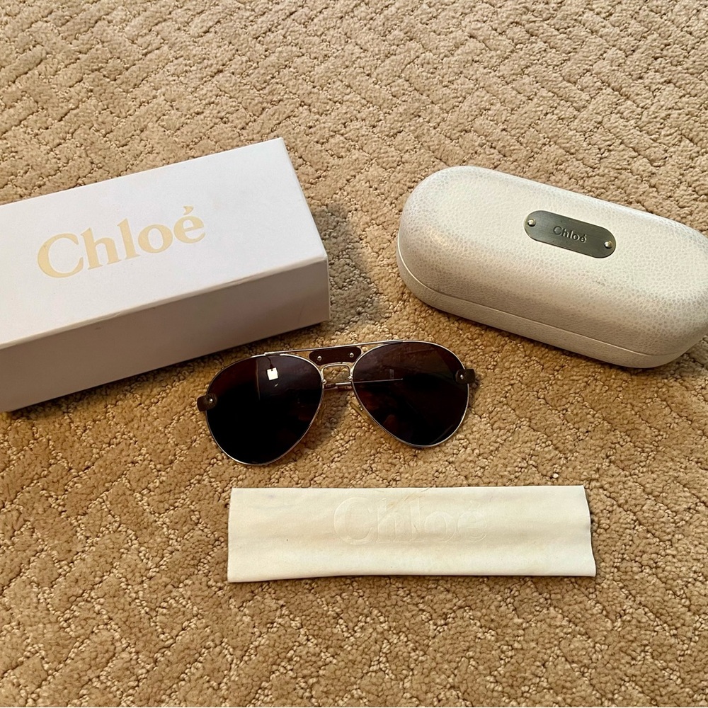 🕶️ Chloe women’s gold aviator sunglasses